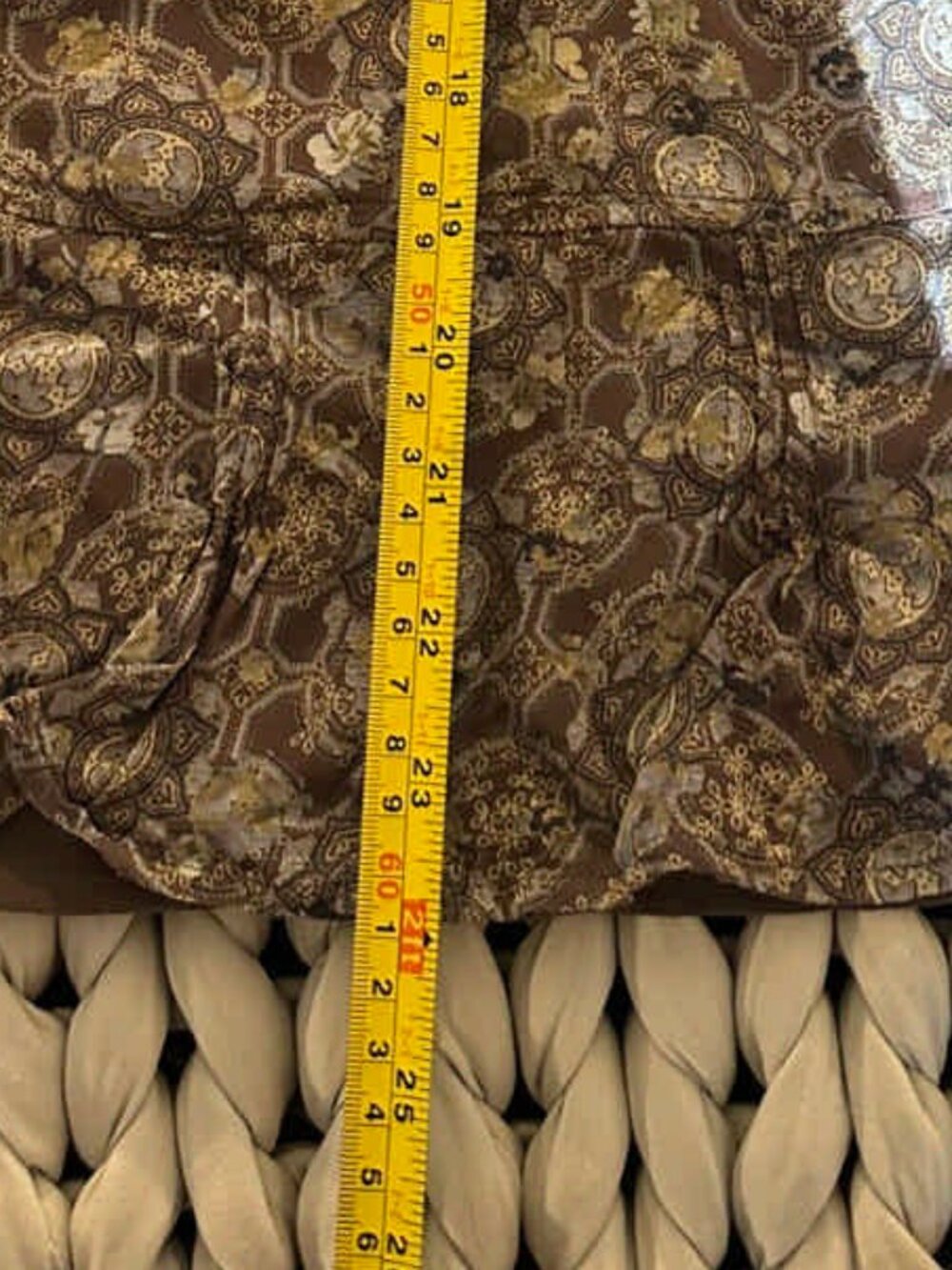 J.Jill Brown Boho Pattern Skirt | Size L | Flowy Midi | Lined - Picture 9 of 11